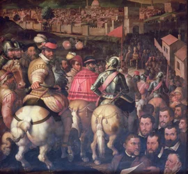 Der Triumph nach dem Krieg mit Siena von der Decke des Salone dei Cinquecento, 1565 (Panel)